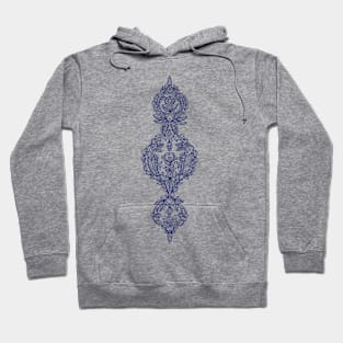 Navy Doodle on Grey Hoodie